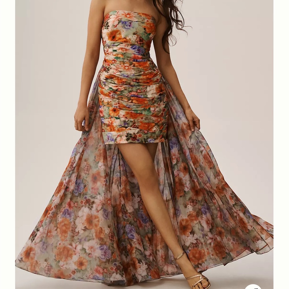 Geisha Designs Strapless Train Mini Dress Anthropologie